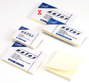 Papillons adhésifs Script 75x125mm jaune