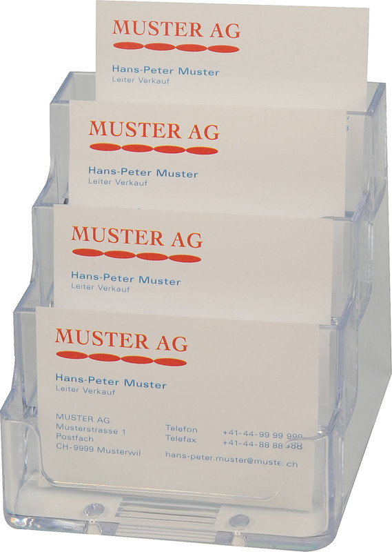 Support carte visite 4 cases