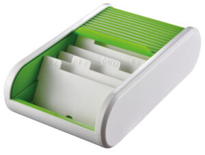 Box cartes visite vert/blanc