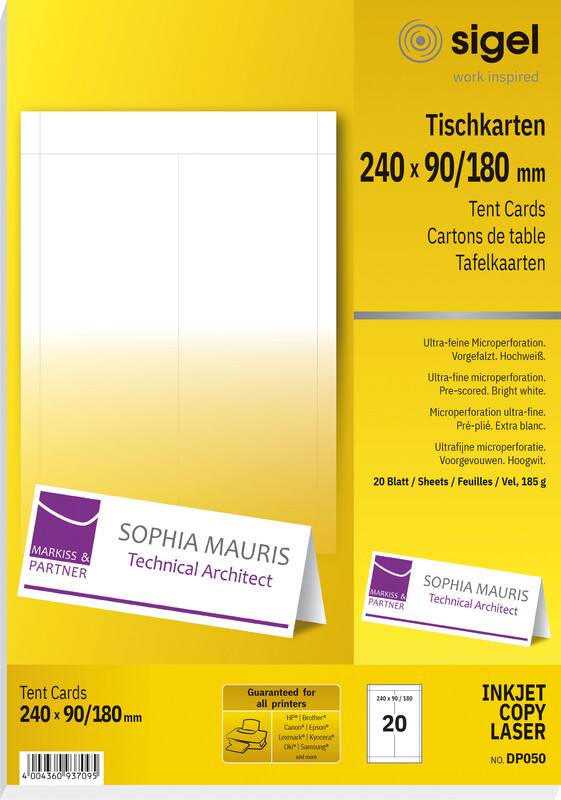 Carte de table/porte nom240x90mm 20pcs.