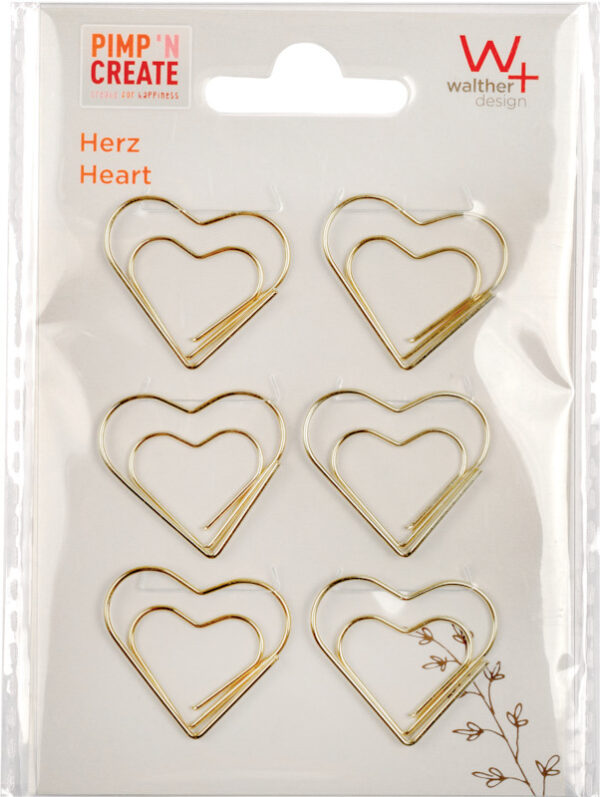 Att.-lettres coeur or 6pcs