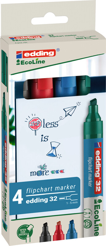 Marqueur Flipchart 32 recyclé étui 4pcs.