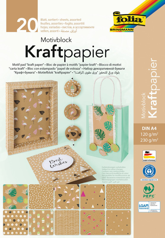 Bloc motiv papier kraft/carton