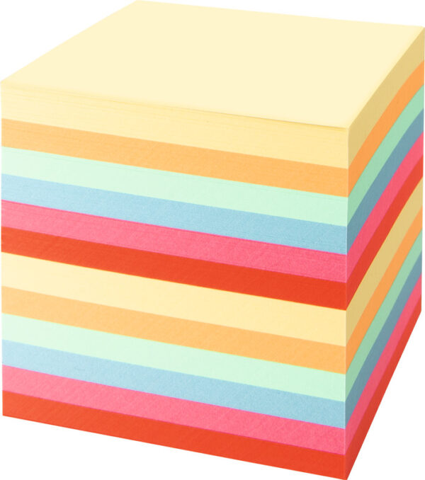 Bloc à fiches 9x9x9 coul.