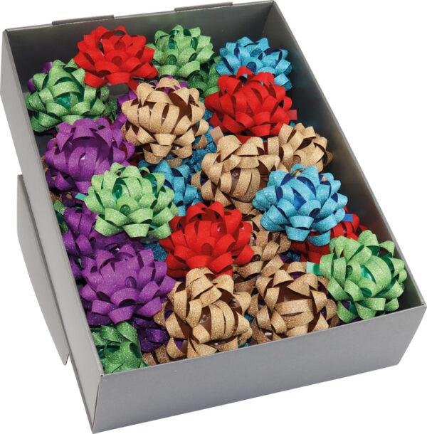 Rosettes Poly Glitter 80mm pop