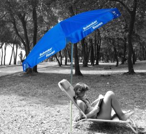 Parasol SSAG 180cm bleu